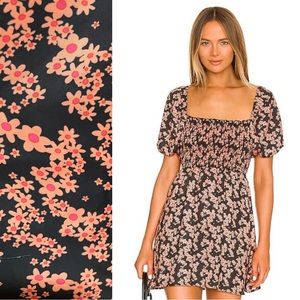 RESA Black and Pink Floral Mini Dress